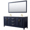 Custom image for Dark Blue with Brushed Gold Trim / White Cultured Marble / 70