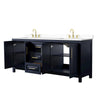 Custom image for Dark Blue with Brushed Gold Trim / White Cultured Marble / No Mirror