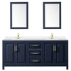 Custom image for Dark Blue with Brushed Gold Trim / White Quartz / 24