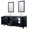 Custom image for Dark Blue with Brushed Gold Trim / White Quartz / 24