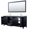Custom image for Dark Blue with Brushed Gold Trim / White Quartz / 70