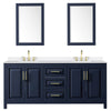 Custom image for Dark Blue with Brushed Gold Trim / White Quartz / 24