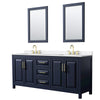 Custom image for Dark Blue with Brushed Gold Trim / White Quartz / 24