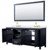 Custom image for Dark Blue with Brushed Gold Trim / White Quartz / 70