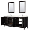 Custom image for Dark Espresso with Polished Chrome Trim / Carrara Cultured Marble / 24