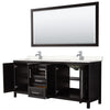 Custom image for Dark Espresso with Polished Chrome Trim / Carrara Cultured Marble / 70