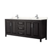 Custom image for Dark Espresso with Polished Chrome Trim / Carrara Cultured Marble / No Mirror