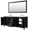 Custom image for Dark Espresso with Polished Chrome Trim / Carrara Cultured Marble / 70