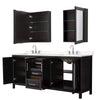 Custom image for Dark Espresso with Polished Chrome Trim / Carrara Cultured Marble / Medicine Cabinets