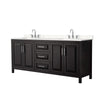 Custom image for Dark Espresso with Polished Chrome Trim / Carrara Cultured Marble / No Mirror