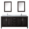 Custom image for Dark Espresso with Polished Chrome Trim / White Carrara Marble / Medicine Cabinets