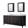 Custom image for Dark Espresso with Polished Chrome Trim / White Carrara Marble / Medicine Cabinets