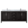 Custom image for Dark Espresso with Polished Chrome Trim / White Carrara Marble / No Mirror