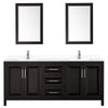 Custom image for Dark Espresso with Polished Chrome Trim / White Cultured Marble / 24
