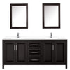 Custom image for Dark Espresso with Polished Chrome Trim / White Cultured Marble / Medicine Cabinets