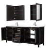 Custom image for Dark Espresso with Polished Chrome Trim / White Cultured Marble / Medicine Cabinets