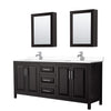 Custom image for Dark Espresso with Polished Chrome Trim / White Cultured Marble / Medicine Cabinets