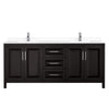 Custom image for Dark Espresso with Polished Chrome Trim / White Cultured Marble / No Mirror