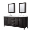 Custom image for Dark Espresso with Polished Chrome Trim / White Cultured Marble / Medicine Cabinets