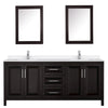 Custom image for Dark Espresso with Polished Chrome Trim / White Quartz / Medicine Cabinets