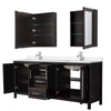 Custom image for Dark Espresso with Polished Chrome Trim / White Quartz / Medicine Cabinets