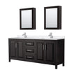 Custom image for Dark Espresso with Polished Chrome Trim / White Quartz / Medicine Cabinets