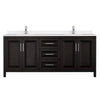 Custom image for Dark Espresso with Polished Chrome Trim / White Quartz / No Mirror