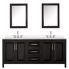 Custom image for Dark Espresso with Polished Chrome Trim / White Quartz / Medicine Cabinets