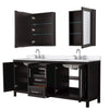 Custom image for Dark Espresso with Polished Chrome Trim / White Quartz / Medicine Cabinets