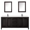 Custom image for Dark Espresso with Matte Black Trim / Carrara Cultured Marble / Medicine Cabinets