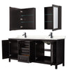 Custom image for Dark Espresso with Matte Black Trim / Carrara Cultured Marble / Medicine Cabinets
