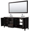 Custom image for Dark Espresso with Matte Black Trim / Carrara Cultured Marble / 70