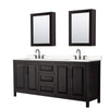 Custom image for Dark Espresso with Matte Black Trim / Carrara Cultured Marble / Medicine Cabinets