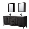 Custom image for Dark Espresso with Matte Black Trim / White Cultured Marble / Medicine Cabinets