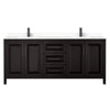 Custom image for Dark Espresso with Matte Black Trim / White Cultured Marble / No Mirror