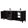 Custom image for Dark Espresso with Matte Black Trim / White Cultured Marble / No Mirror