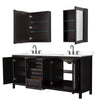 Custom image for Dark Espresso with Matte Black Trim / White Cultured Marble / Medicine Cabinets