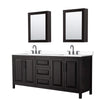 Custom image for Dark Espresso with Matte Black Trim / White Cultured Marble / Medicine Cabinets