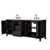 Custom image for Dark Espresso with Matte Black Trim / White Cultured Marble / No Mirror