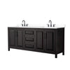 Custom image for Dark Espresso with Matte Black Trim / White Cultured Marble / No Mirror