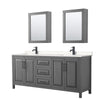 Custom image for Dark Gray with Matte Black Trim / Carrara Cultured Marble / Medicine Cabinets