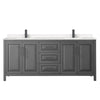 Custom image for Dark Gray with Matte Black Trim / Carrara Cultured Marble / No Mirror