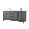 Custom image for Dark Gray with Matte Black Trim / Carrara Cultured Marble / No Mirror