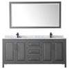 Custom image for Dark Gray with Matte Black Trim / White Carrara Marble / 70
