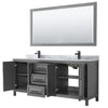 Custom image for Dark Gray with Matte Black Trim / White Carrara Marble / 70