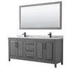 Custom image for Dark Gray with Matte Black Trim / White Carrara Marble / 70