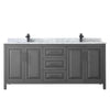Custom image for Dark Gray with Matte Black Trim / White Carrara Marble / No Mirror