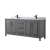 Custom image for Dark Gray with Matte Black Trim / White Carrara Marble / No Mirror