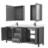 Custom image for Dark Gray with Matte Black Trim / Giotto Quartz / Medicine Cabinets
