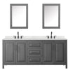 Custom image for Dark Gray with Matte Black Trim / Giotto Quartz / Medicine Cabinets